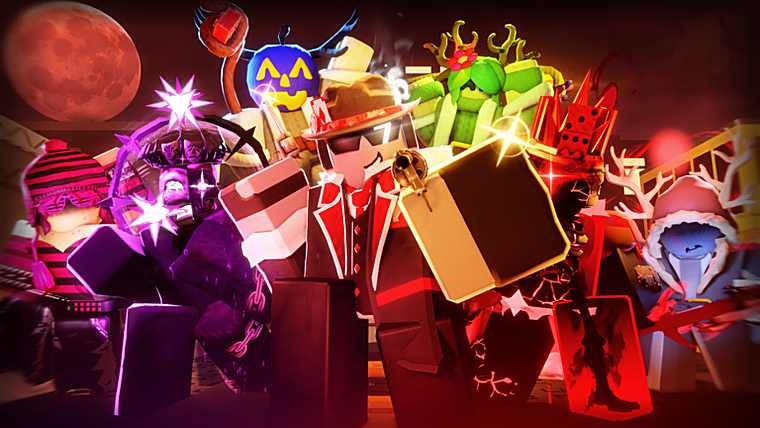 Forsaken collab characters lined up in Retro Tower Defense key art